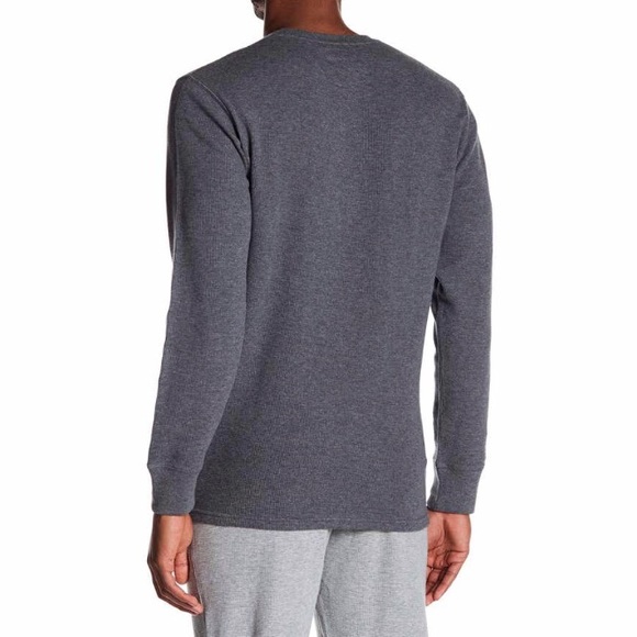 Polo Waffle Knit Long Sleeve Crew Neck Tee - Picture 2 of 6